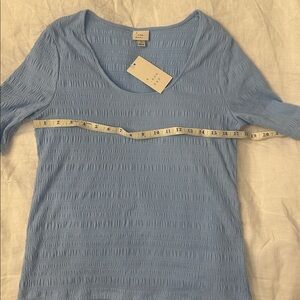 A New Day Sky Blue Textured Blouse